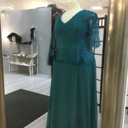 Abendkleid in Petrol Größe 58/60